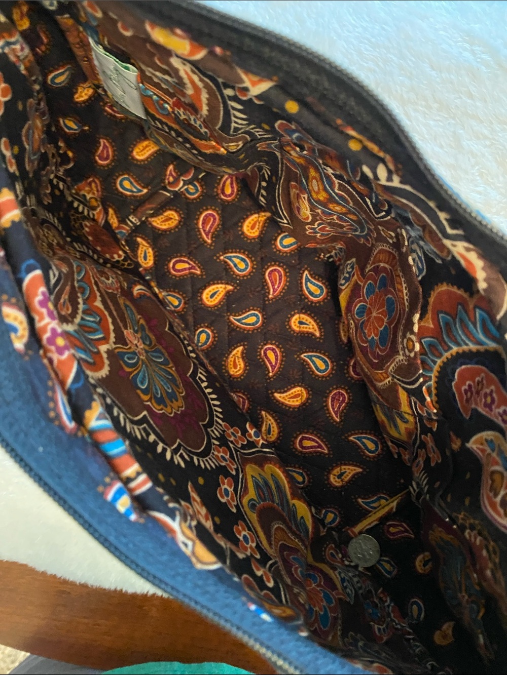 Quilted Paisley Vera Bradley Shoulder Bag in Black and Multi - Picture 6 of 7